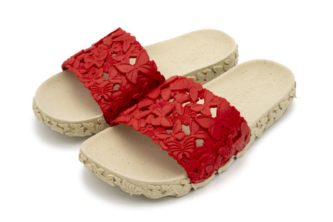 Sunies Butterfly Red Slides for Women