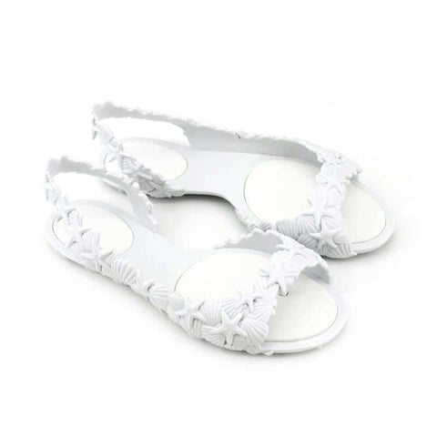 Sunies Sea & Ocean Women's Flat White Sandals