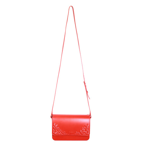 classy vegan red crossbody purse